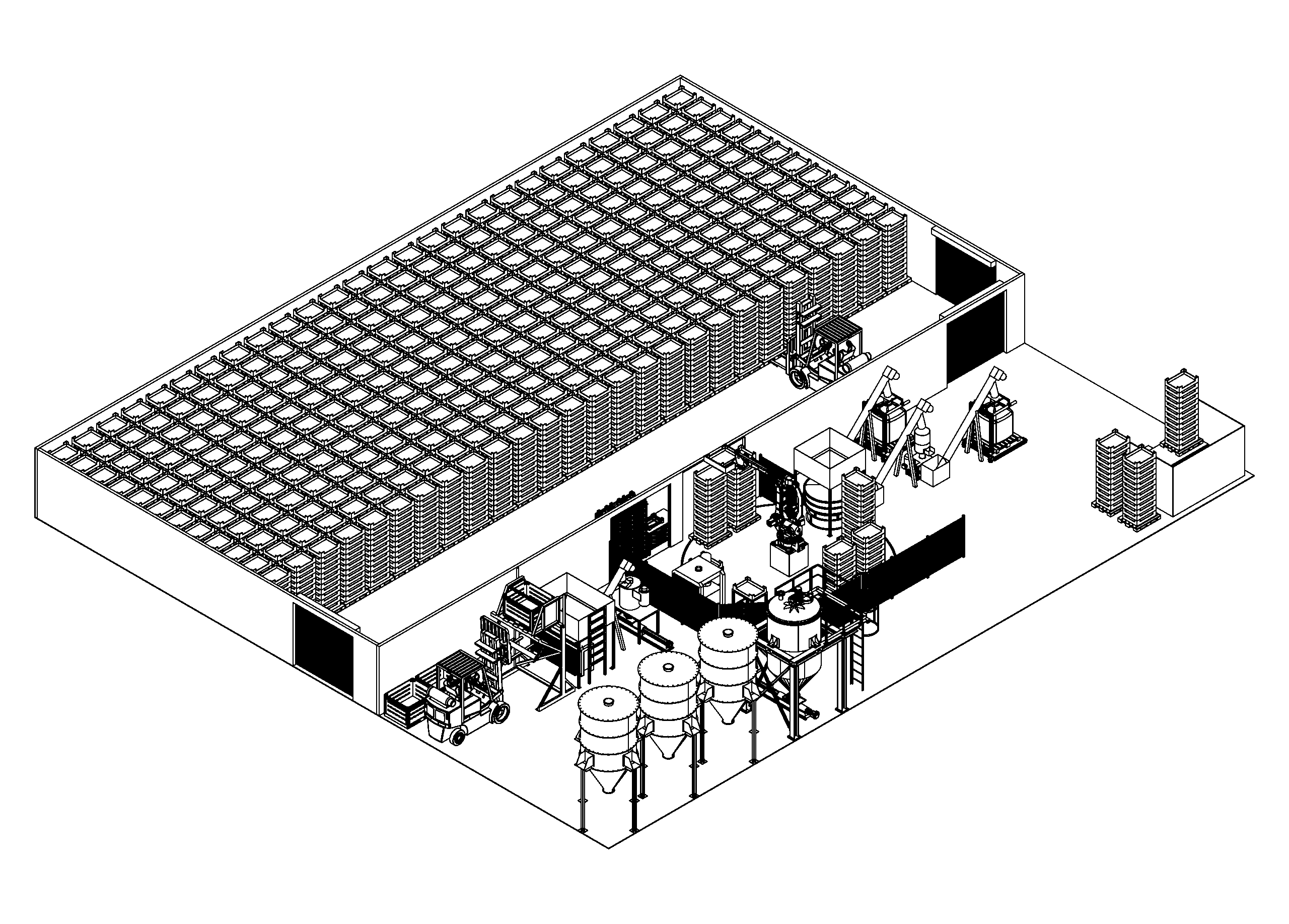 An isometric render of flybox insect farming system for black soldier fly farming