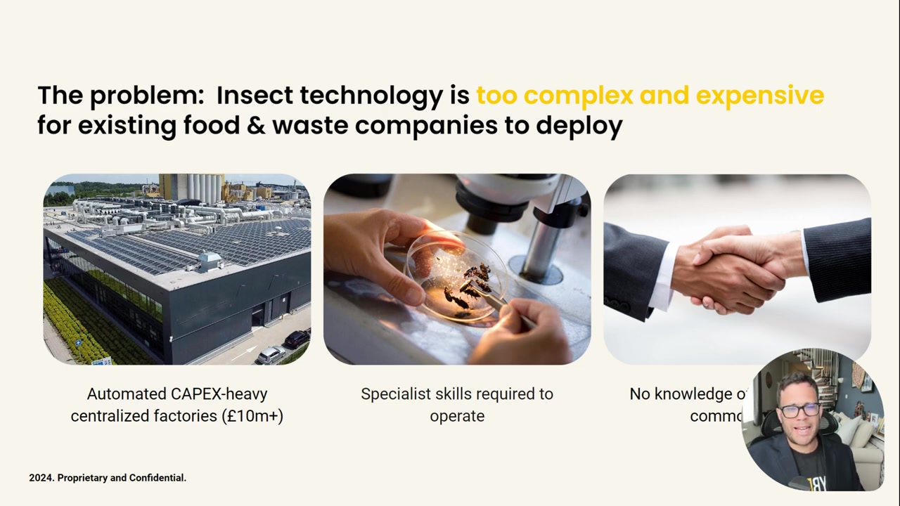 Slide showing insect technology is too complex and expensive for most new entrants with CAPEX barriers